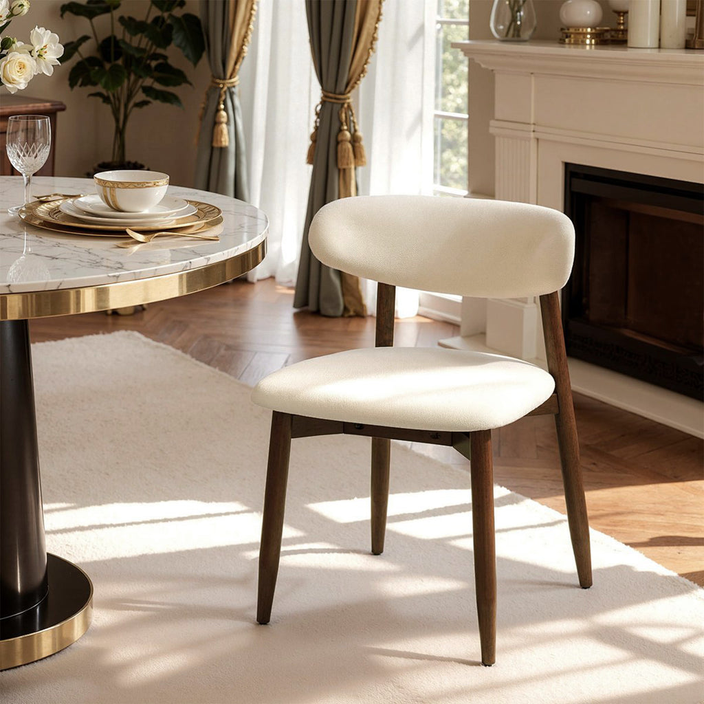 Manbaolan Solid Wood & Sintered Stone Round Dining Table – Ideal for Small Homes