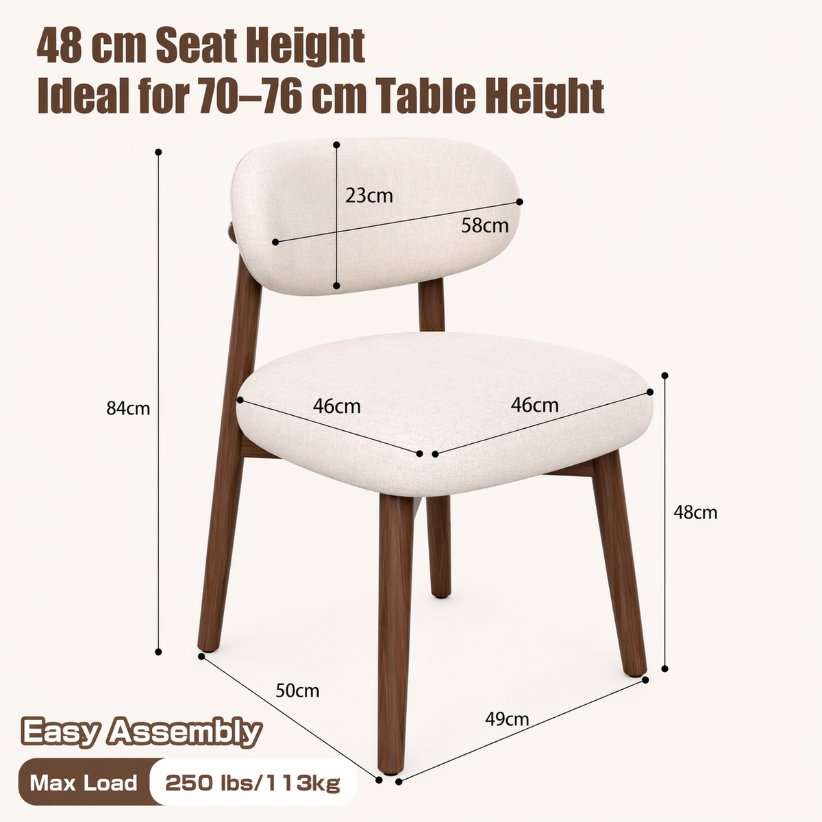 Manbaolan Solid Wood & Sintered Stone Round Dining Table – Ideal for Small Homes
